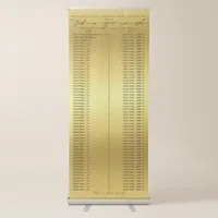 Our Story Gold Wedding Alphabetic Seating Chart Retractable Banner