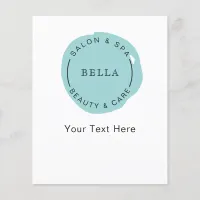 Minimal Modern Aqua Salon and Spa Business Flyers