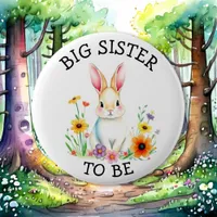 Big Sister to be | Woodland Creatures Baby Shower  Button