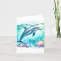 Coastal Under the Sea Dolphin Thank You Card