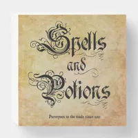 Spells and Potions Wooden Box Sign