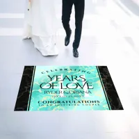 Elegant 44th Turquoise Wedding Anniversary Floor Decals