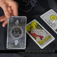 Dark Zodiac Tarot: Gemini Black & Silver Tarot Cards