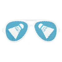 Badminton Player Shuttlecock Design Party Aviator Sunglasses