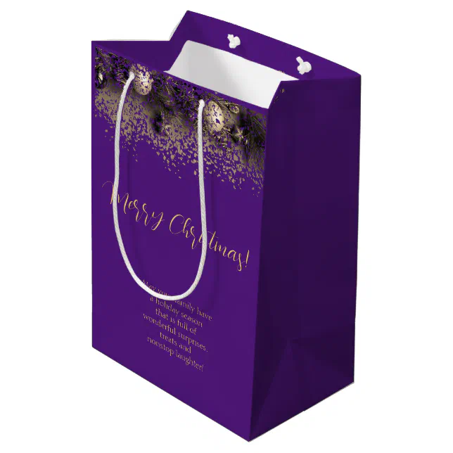 Christmas decorations in points medium gift bag