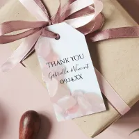 Pink Rose Quartz on White Wedding Favor Tags