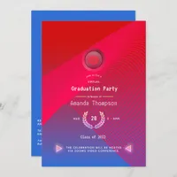 Geometric Glow Virtual Graduation Party Invitation