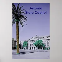 Arizona State Capitol Retro with Touch of Color Poster