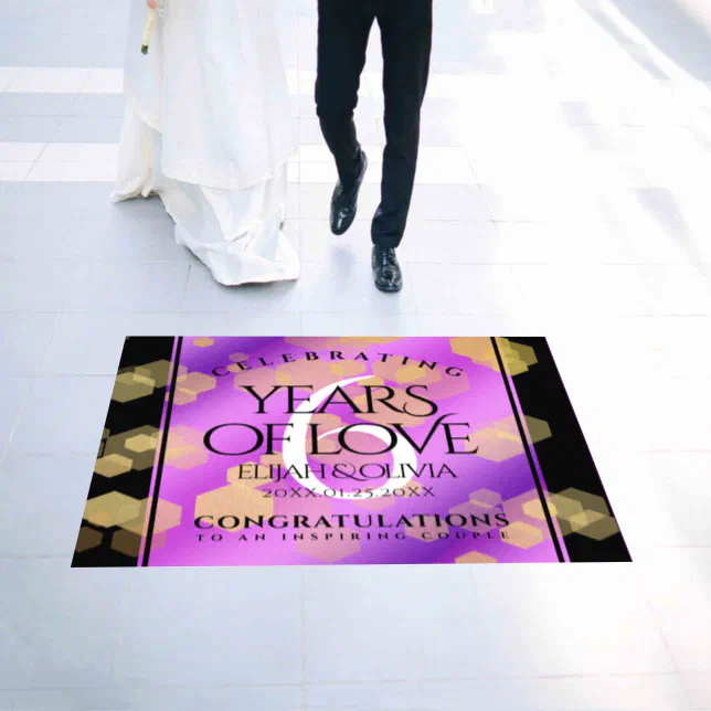 Elegant 6th Amethyst Wedding Anniversary Floor Decals