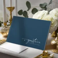 Simply Chic Wedding Prussian Blue ID1046 Guest Book