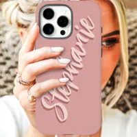 Modern Dusty Pink Minimal Script Name iPhone 16 Pro Max Case