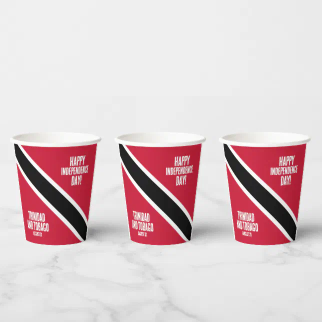 Trinidad & Tobago Independence Day National Flag Paper Cups