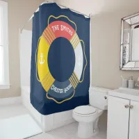 Personalized Nautical life Ring custom Sailing  Shower Curtain