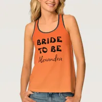 Bride To Be Halloween Party Orange Gradient Tank Top
