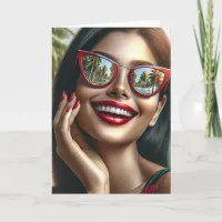 Pretty Lady Smiling | Blank Card