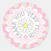 Thank You Daisy Themed Stickers