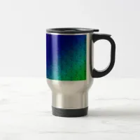 Floral Blue Green Rainbow Gradient Diagonal Blend Travel Mug