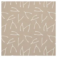 Wishing Bone Taupe White Pattern Fabric