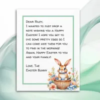 Personalized Happy Easter Bunny Letter  