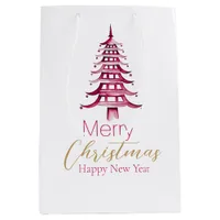 Red Pagoda Christmas Tree Gift Bag