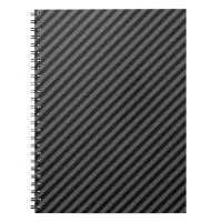 Thin Black and Gray Diagonal Stripes Notebook