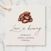 Love is Brewing Coffee Beans Bridal Shower Favor Tags