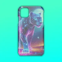 Moon and Panther Holographic Neon Colorful | iPhone 11 Case