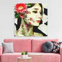 Pretty Woman Art Collage   Canvas Print