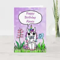 Personalized Unicorn Birthday Card