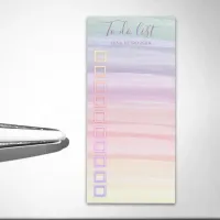 Rainbow Watercolor Brush Strokes To Do List Magnetic Notepad