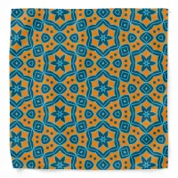 Yellow & Blue Boho Stylish Geometric Pattern Bandana