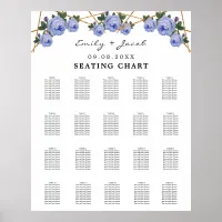 Seating Chart Gold Geometric Blue Floral Wed 200