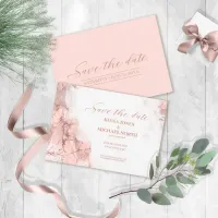 Marble Glitter Wedding Rose Gold ID644 Save The Date