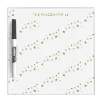 Personalized Faux Silver Gold Stars Pattern Dry Erase Board