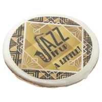 Art Deco Jazz It Up Horn New Year's Eve Party Sugar Cookie