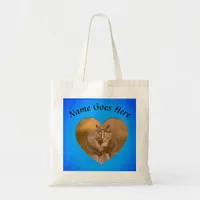 Bag - Cat in Blue Heart Frame