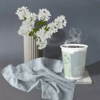 Paint Strokes Greenery Wedding Green/Blue ID818 Paper Cups