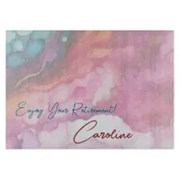 Enjoy Your Retirement Pastel Fluid Colors Cutting Board