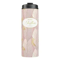 Pink Gold Christmas Pattern#29 ID1009 Thermal Tumbler