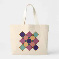 70’s checkerboard pattern large tote bag