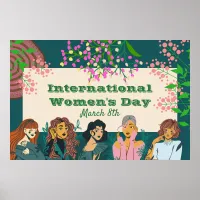 International Women's Day March 8th Floral Large Poster