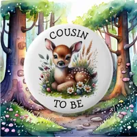 Cousin to be | Woodland Themed Baby Shower  Button