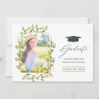 Greenery Geometric Graduation Announcement