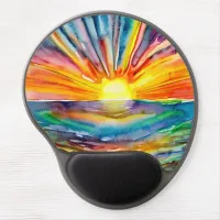 Pretty Vibrant Colorful Sunset over the Water Gel Mouse Pad