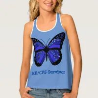 ME/CFS Survivor Butterfly and Awareness Ribbon Tank Top