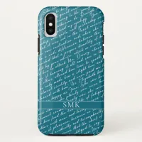 Jane Austen Pride Prejudice Netherfield Ball Teal iPhone X Case