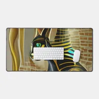 Ancient Egyptian Cat Goddess Bastet AI Art Desk Mat