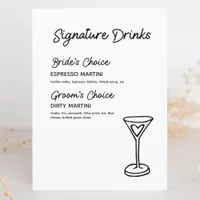 Signature Drinks Modern Minimalist Wedding Sign