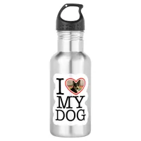 I Love My Dog Personalized Stainless Steel Water Bottle