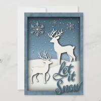 Let it Snow 3d Christmas Card - Reindeer